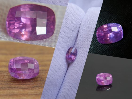 Tri-Color Pink/Purple/Red Sapphire - Rectangular - 1.59 ct - COR authenticated