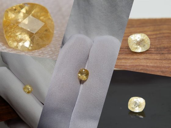 Yellow/Gold Metallic Sapphire - Rectangular - 1.90 ct - COR authenticated