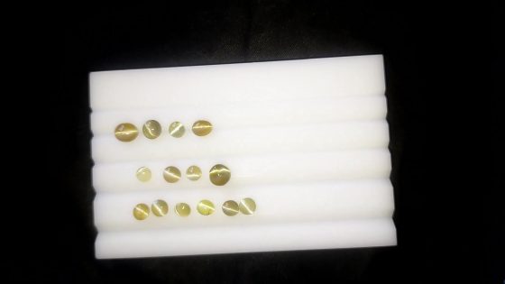 14 Unheated Chrysoberyl Cat's Eye Lot - Cabochon - 7.40 ct - COR authenticated