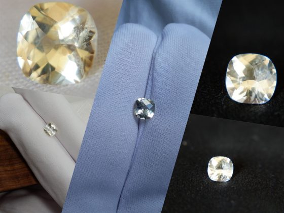 Pastel Yellow/Silver Handcrafted Sapphire - Cushion - 1.29 ct - COR authenticated