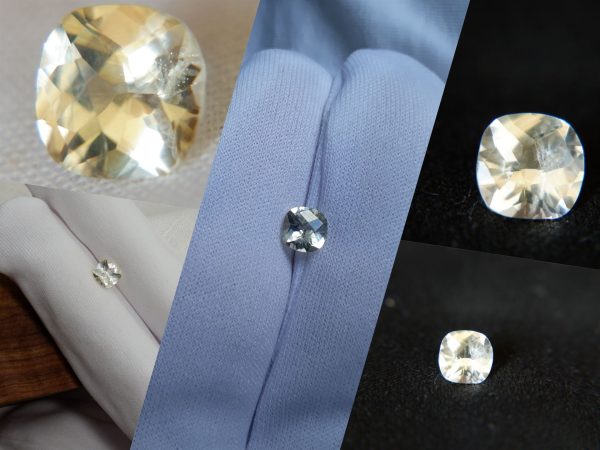 Pastel Yellow/Silver Handcrafted Sapphire - Cushion - 1.29 ct - COR authenticated