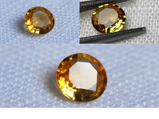 Intense Yellow Sapphire - Round - 0.698 ct - IGL certified