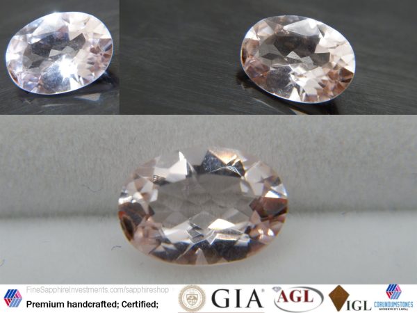 Rose Pink Beryl - Oval - 1.55 ct - COR authenticated