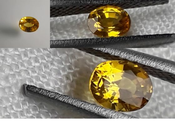 Vivid Yellow Sapphire - Oval - 0.41 ct - GIA certified