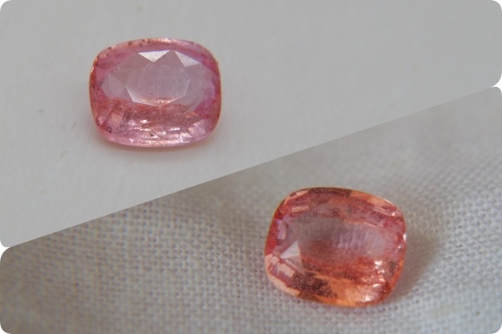 Padparadscha sapphire, true sunset-color, GIA certified 1.22 ct