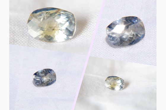 Silver Blue Sapphire, unheated, hand cut, GIA certified 1.92 ct