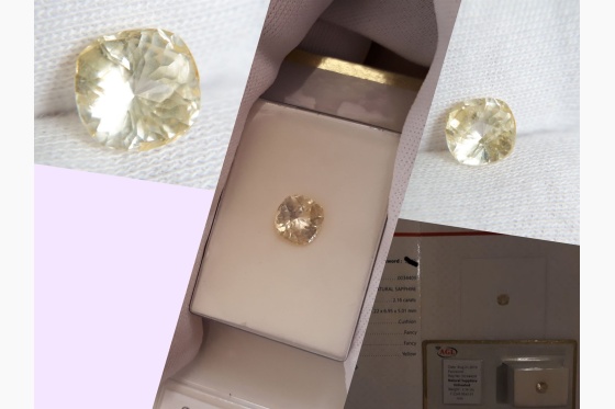 Yellow Sapphire, unheated, GIA certified 2.16 ct