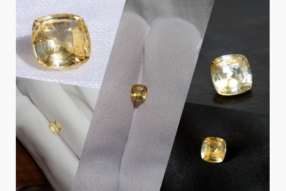 Vivid Yellow Sapphire handcrafted, GIA certified 1.06 ct