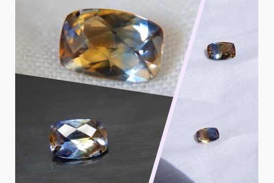 Blue Yellow sapphire, GIA certified 0.75 ct