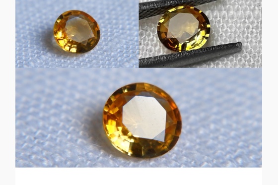 intense yellow Sapphire, GIA certified 0.70 ct