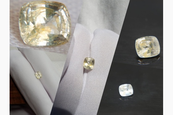 Vivid Pastel Silver Yellow premium Sapphire 1.37 ct