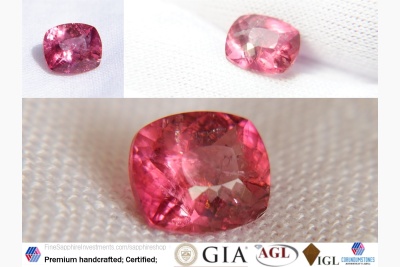 Tourmaline, untreated, strong Pink Orange 2 ct