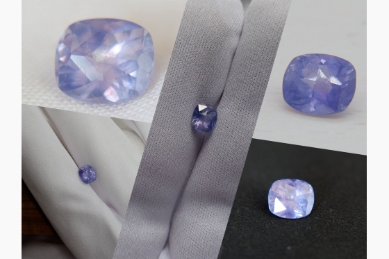 Pastel Smoky Blue Violet colorchange Sapphire 1.36 ct