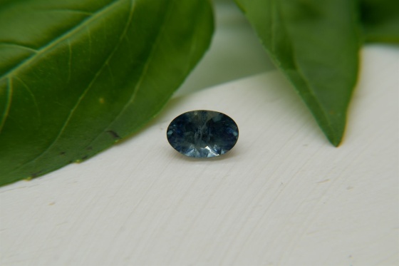 greenish Blue Sapphire, dsigner cut 1.05 ct