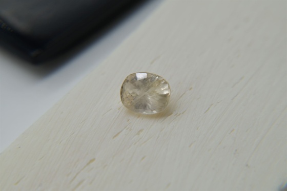 Pastel Yellow Sapphire, handcrafted cut 1.35 ct