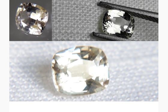 crisp white Sapphire, unheated, GIA certified 0.98 ct