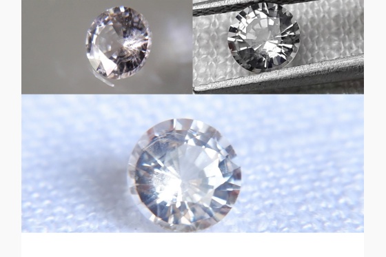 crisp white Sapphire, unheated, GIA certified 0.61 ct