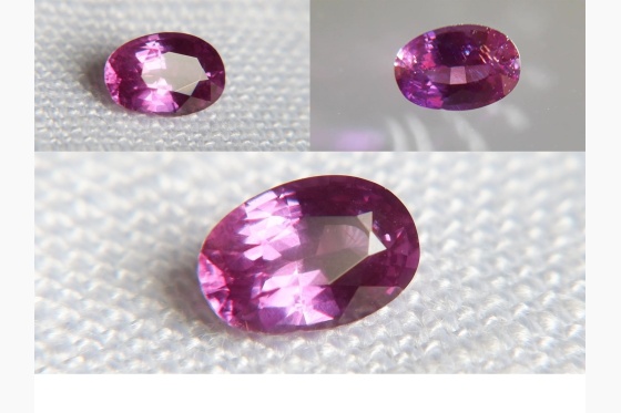 purple Sapphire, unheated, GIA certified 0.61 ct