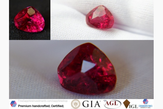 Rubellite, unheated, raspberry red/purplish 3.26 ct