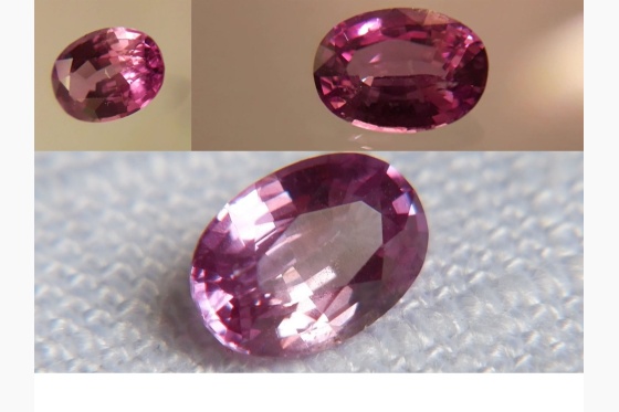 purplish pink Sapphire/Ruby, GIA certified 0.65 ct