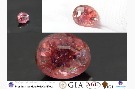 Pink Orange Tourmaline, handcrafted cut 0.80 ct