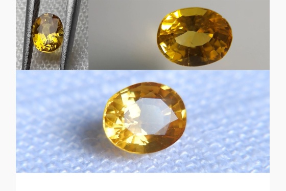 Genuine yellow Sapphire, loose, GIA certified 0.54 ct