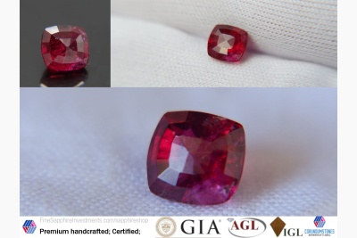 PREMIUM: Vivid Red Rubellite, handcrafted 1.30 ct