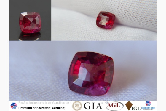 PREMIUM: Vivid Red Rubellite, handcrafted 1.30 ct