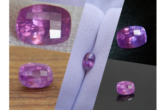 Tri-color Pink/Purple/Red Sapphire - Rectangular - 1.59 ct. - COR