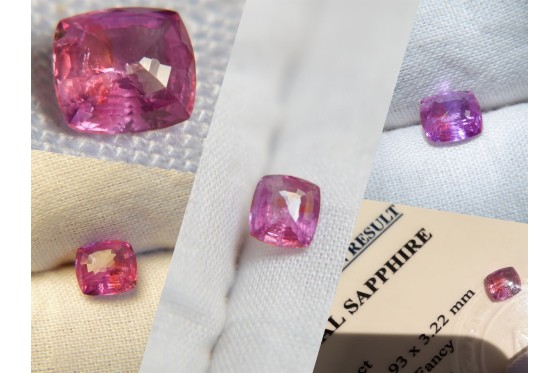 Colorchange Vivid Pink/Violet Sapphire - Rectangular - 0.98 ct. - IGL