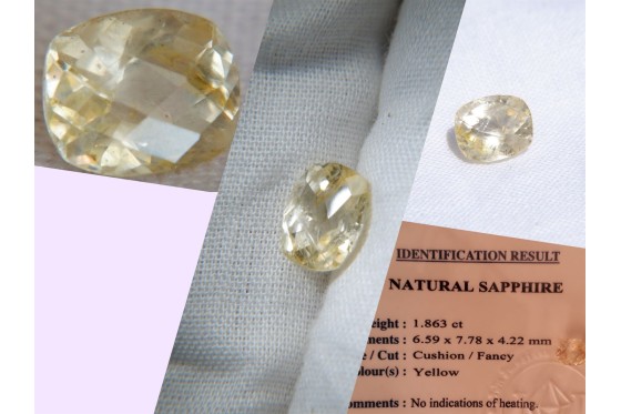 Yellow Sapphire - Cushion - 1.86 ct. - IGL