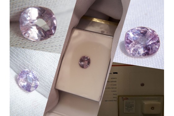 Violet Sapphire - Cushion - 1.12 ct. - AGL