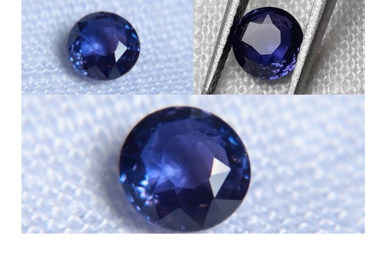 color-change blue Sapphire - Round - 0.9 ct. - IGL