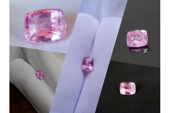 Pastel padparadscha-like premium Sapphire - Cushion - 1.63 ct. - AGL