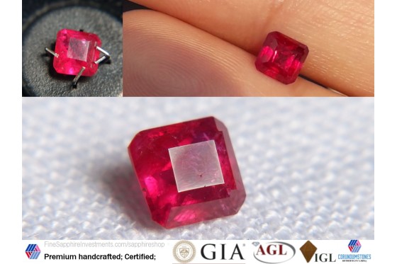 Blood Red Ruby - Octagon - 0.71 ct. - IGL