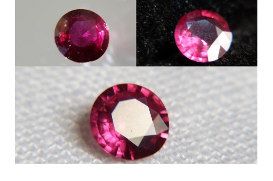 purplish pink Sapphire - Round - 0.51 ct. - GIA