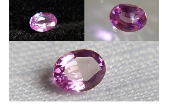 purplish pink Sapphire - Oval - 0.65 ct. - GIA