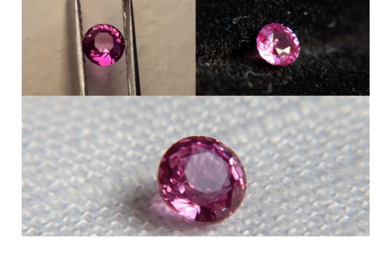 Genuine pink Sapphire - Round - 0.37 ct. - GIA