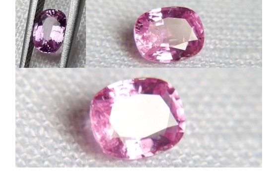 Genuine vivid pink Sapphire - Cushion - 0.78 ct. - GIA