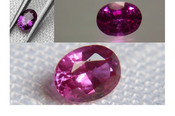 purplish pink Sapphire - Oval - 0.46 ct. - GIA