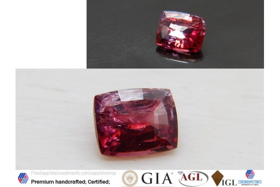 pinkish-orange Tourmaline - Rectangular - 1.05 ct. - COR