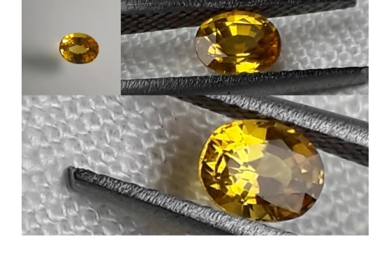 vivid yellow Sapphire - Oval - 0.41 ct. - GIA